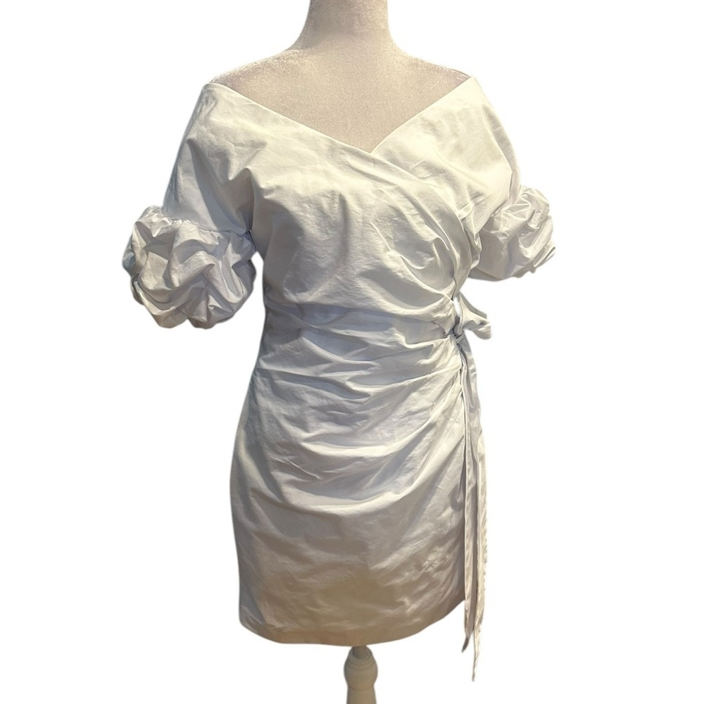 Fame and Partners Elegant White Wrap Dress size 8
